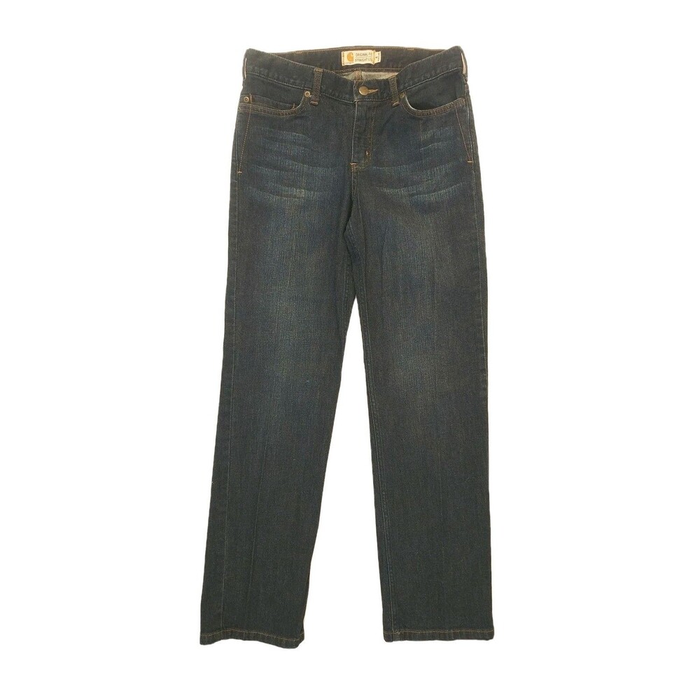 Ladies Carhartt Original Fit Straight Leg Mid Rise Straight Leg Jeans Size 4R